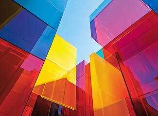 Fototapeta premium Colorful Glass Panels Architecture