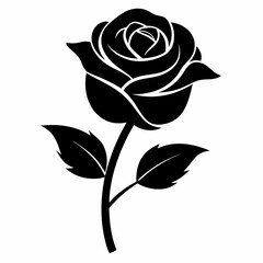 Rose Silhouette Style Vector Illustration