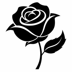 Rose Silhouette Style Vector Illustration