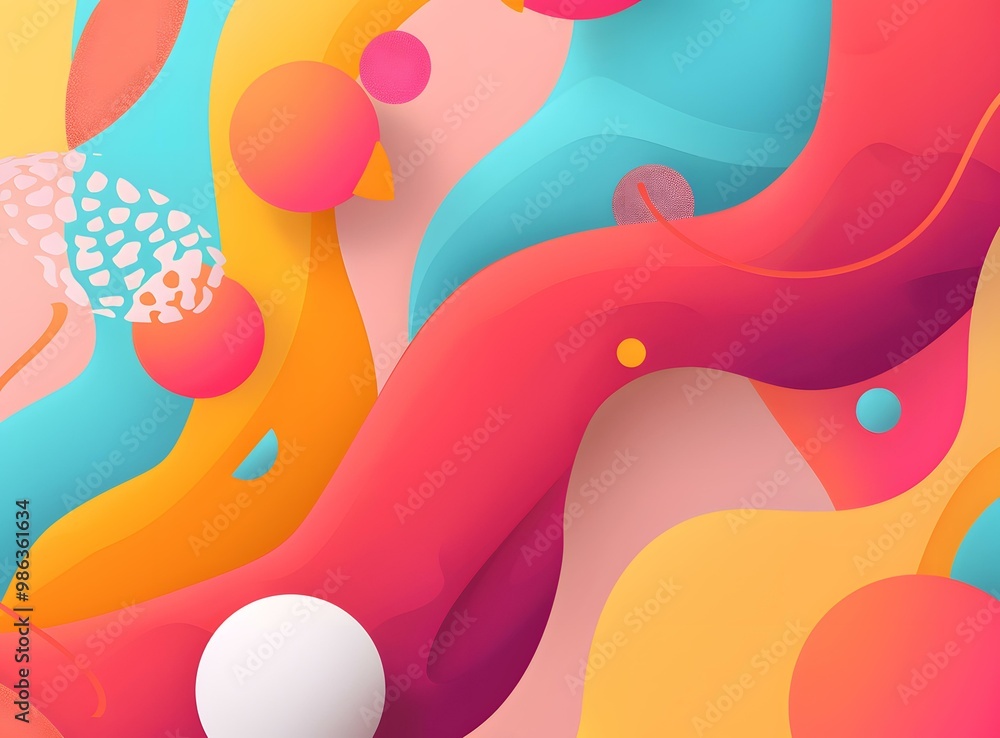 Poster abstract colorful background with fluid shapes