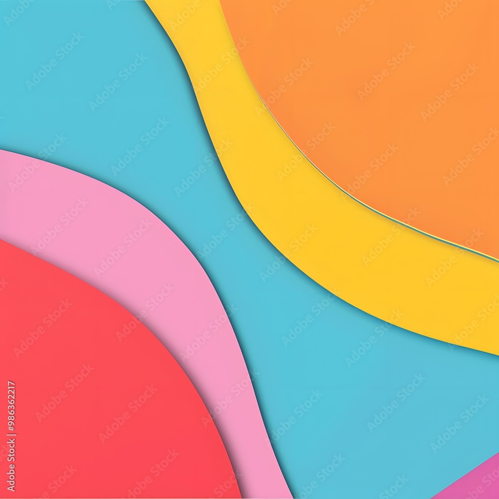 Poster abstract colorful background with curved shapes