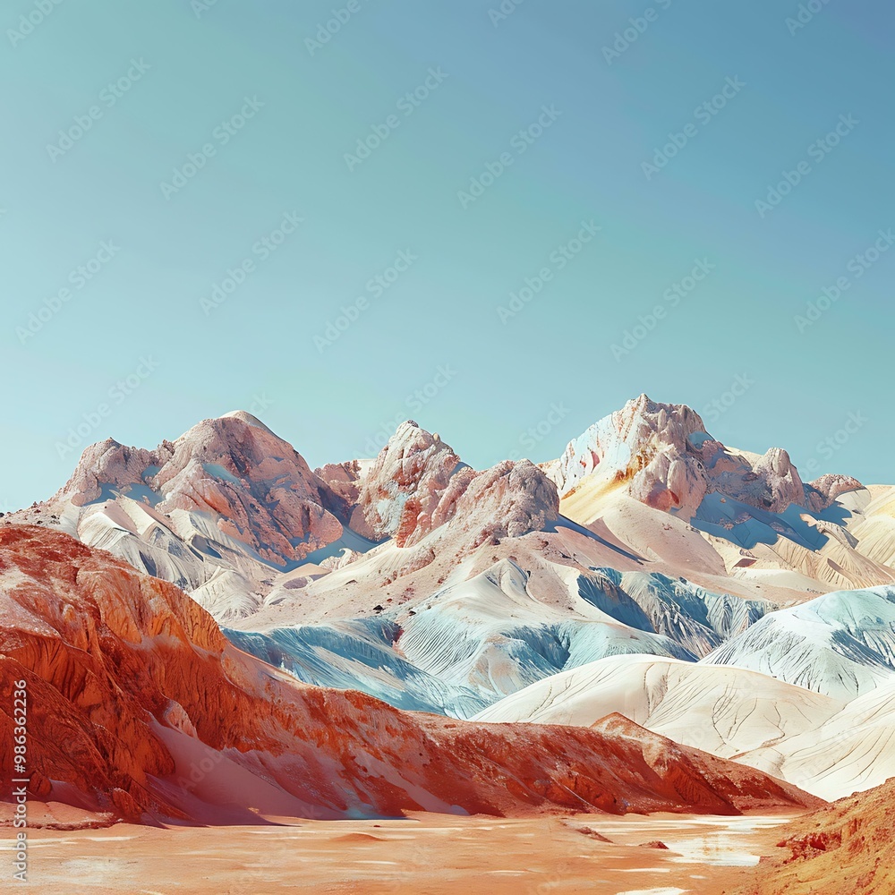 Canvas Prints Colorful Mountain Landscape Under Blue Sky