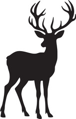 Fototapeta premium Black silhouette of a deer illustration 