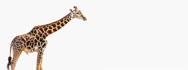 Obraz premium A giraffe standing in front of a white background