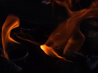 fire in the fireplace