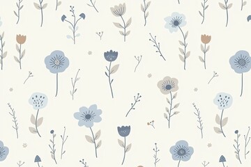 Minimalist floral pattern for spring decor and design.