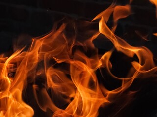 fire in the fireplace