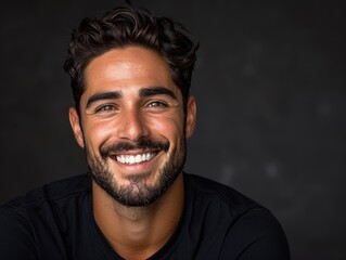 Obraz premium A man with a beard and a smile on his face