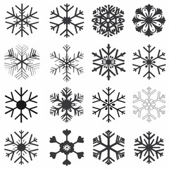 Christmas Element Winter Element Snow Snowflake Black Vector Image - Christmas Element Winter Element Snow Snowflake Black Vector Image White - Simple Icon