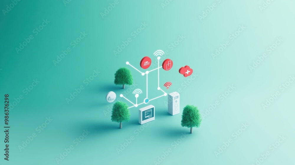 Sticker A diagram illustrating the architecture of an IoT platform, showcasing the connection between sensors, gateways, and cloud based services.