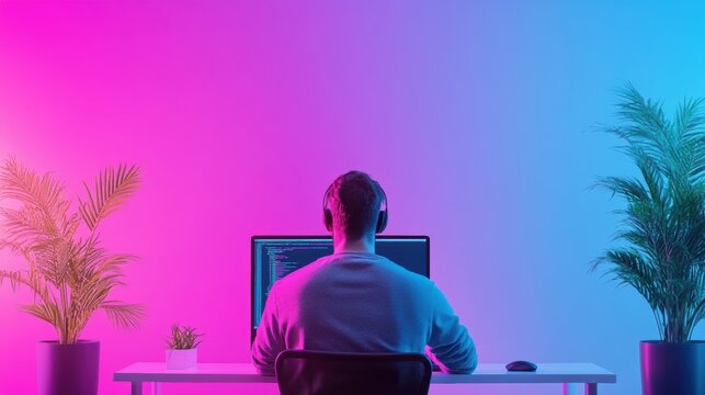 A developer working at a computer, writing code and building software applications.