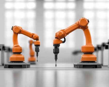 Automated machines and robotic arms working in perfect synchronization on an optimized production line
