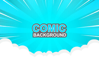 comic background with cartoon cloud