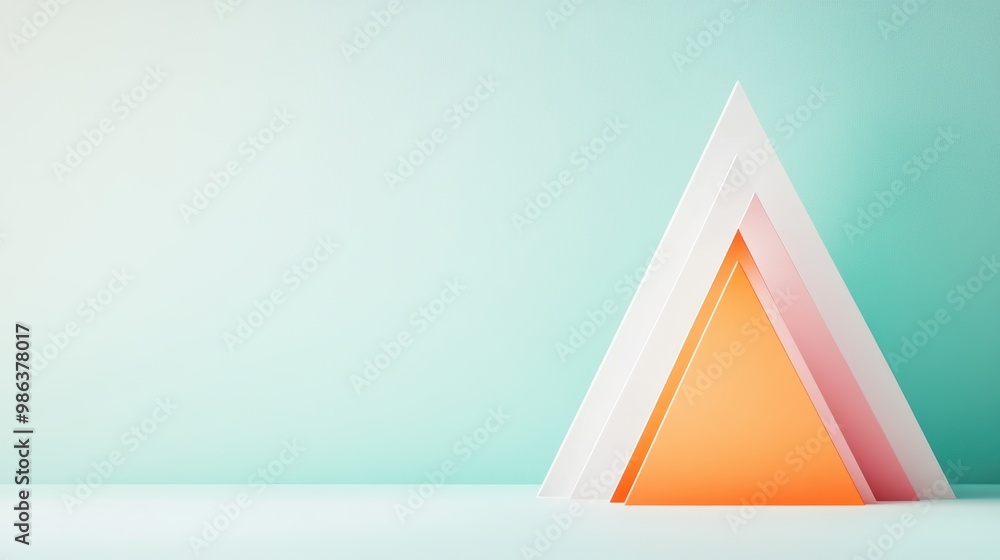 Poster a simple white background with a single, bold geometric shape in a contrasting color, emphasizing cl