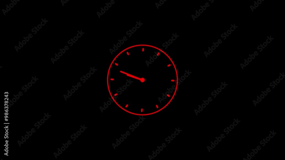 Poster abstract new analog clock icon animation.time concept icon.