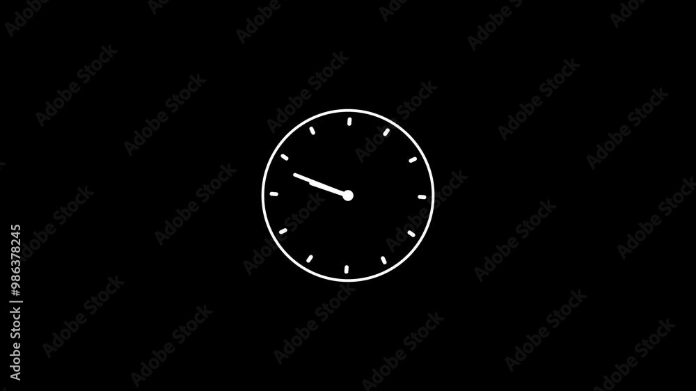 Poster abstract new analog clock icon animation.time concept icon.