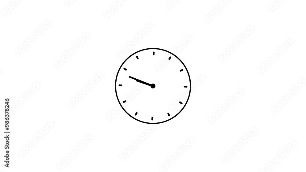 Poster abstract new analog clock icon animation.time concept icon.