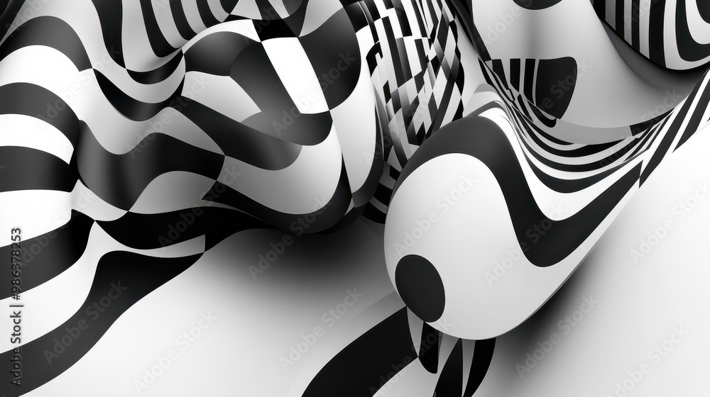Poster abstract black and white background with geometric patterns
