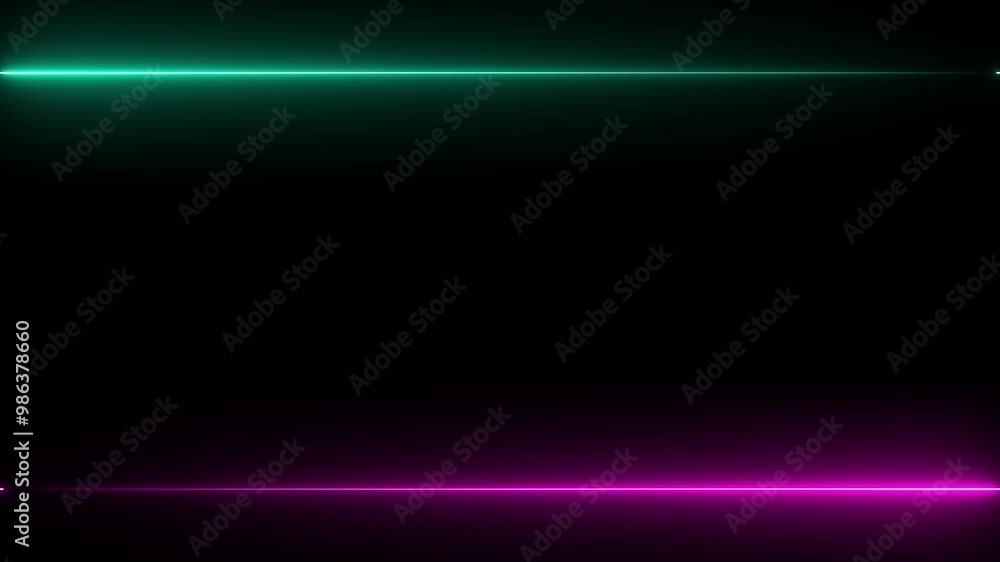 Poster neon line background animation.neon light line technology motion background. bright neon line animat