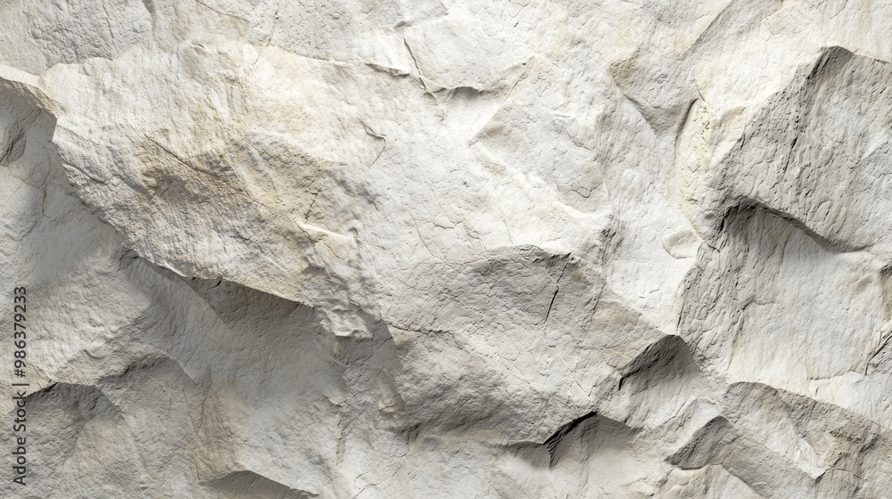 Poster light reflecting beautifully off textured stone, creating striking light and shadow on uneven rock, 