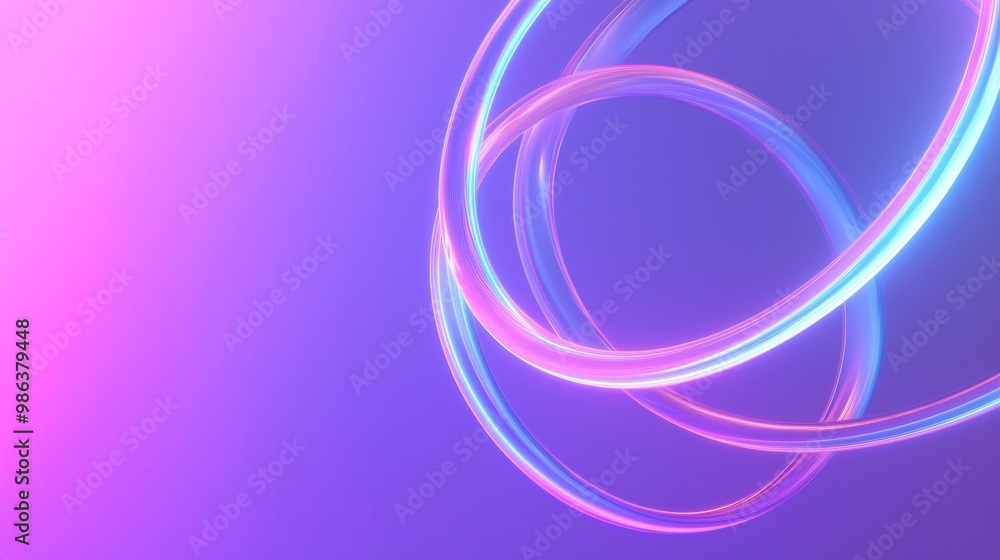 Poster abstract composition with glowing circles forming an elegant and futuristic design, ideal for techno