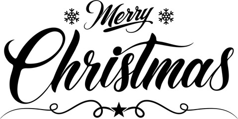 Merry christmas text,Merry Christmas script calligraphy,Merry christmas lettering typography black and white.Vector holiday illustration element