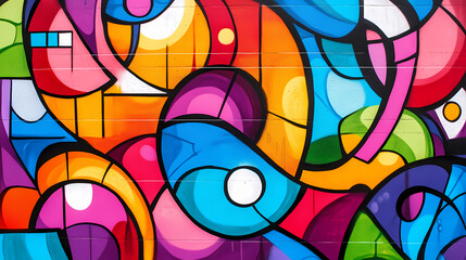 Abstract graffiti art vibrant colors and bold shapes, street art, graffiti, urban art. Graffiti Stencil. Illustration
