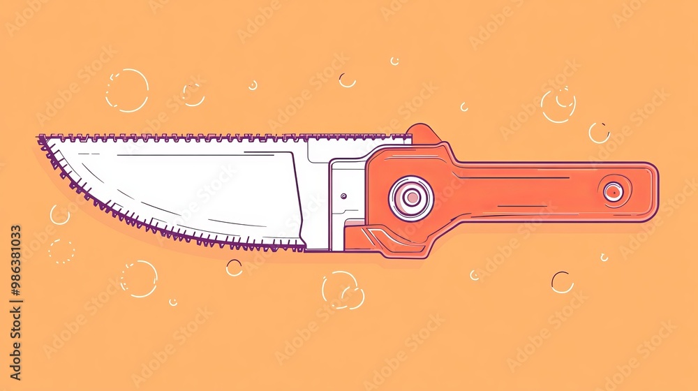 Poster continuous line drawing of a hand saw for wood linear icon of a hacksaw oneline background vector il