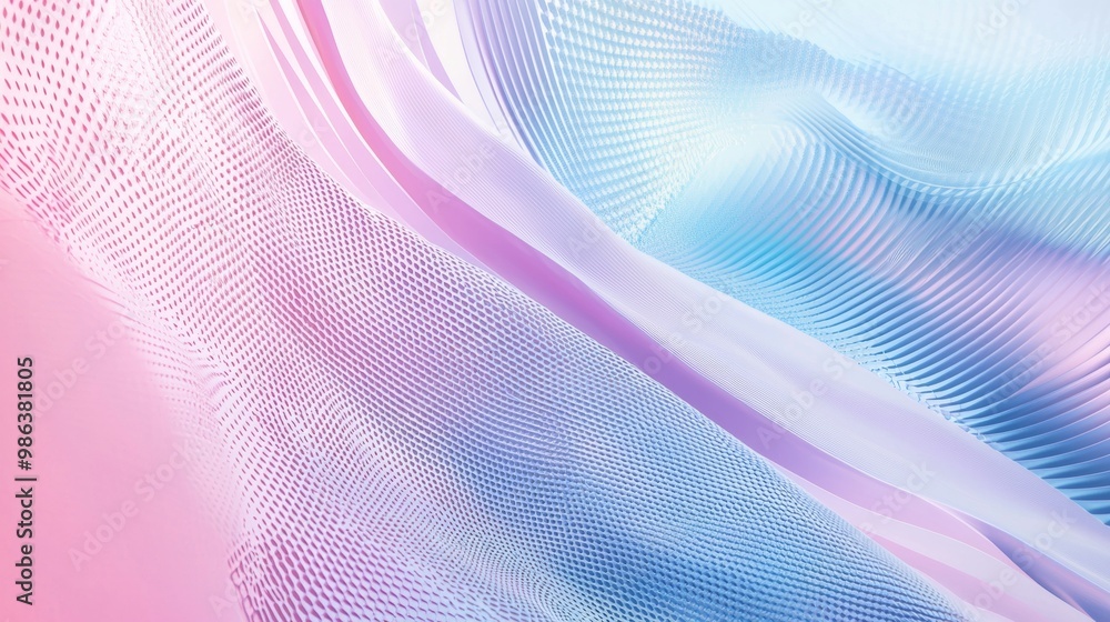 Aufkleber abstract background in blue and pink tones with a wavy pattern flowing from left to right, creating 