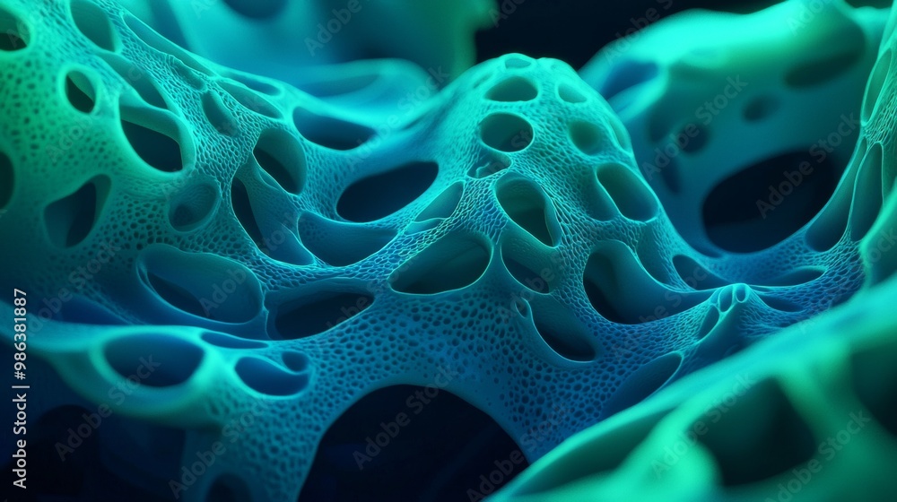 Poster turquoise structure with an organic feel forming an intricate pattern, perfect for any project needi