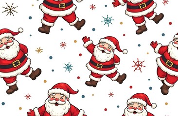Seamless pattern with Santa background, textile and paper pattern, holiday background, pattern, banner, Christmas decoration, New Year, nice, AI art work