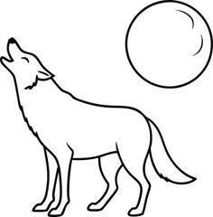 Stunning Vector Wolf Howling Under the Starry Sky
