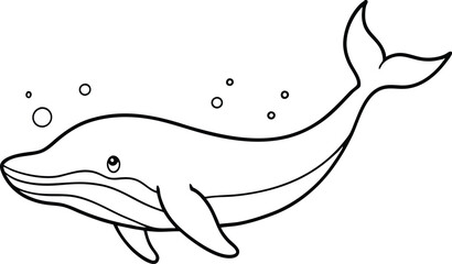 Majestic Whale Gliding Under the Sea Vector Art
