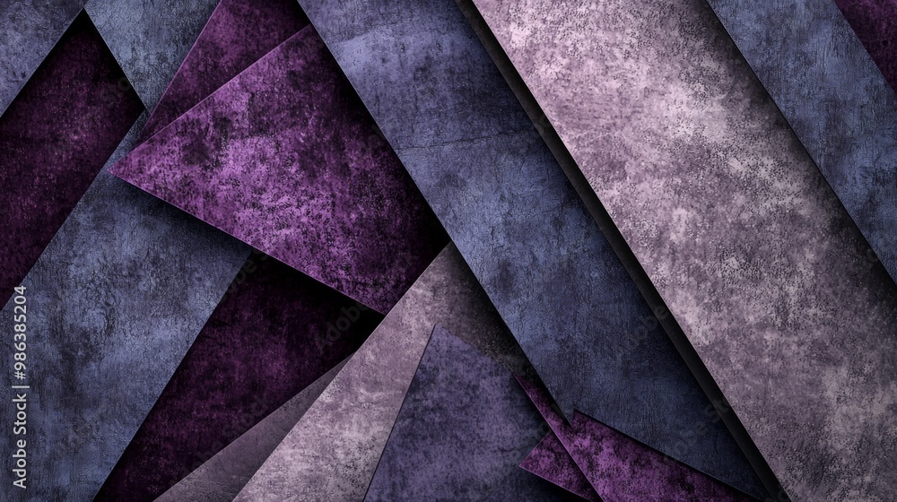 Aufkleber purple and blue shapes in a three dimensional geometric pattern creating a modern abstract backgroun