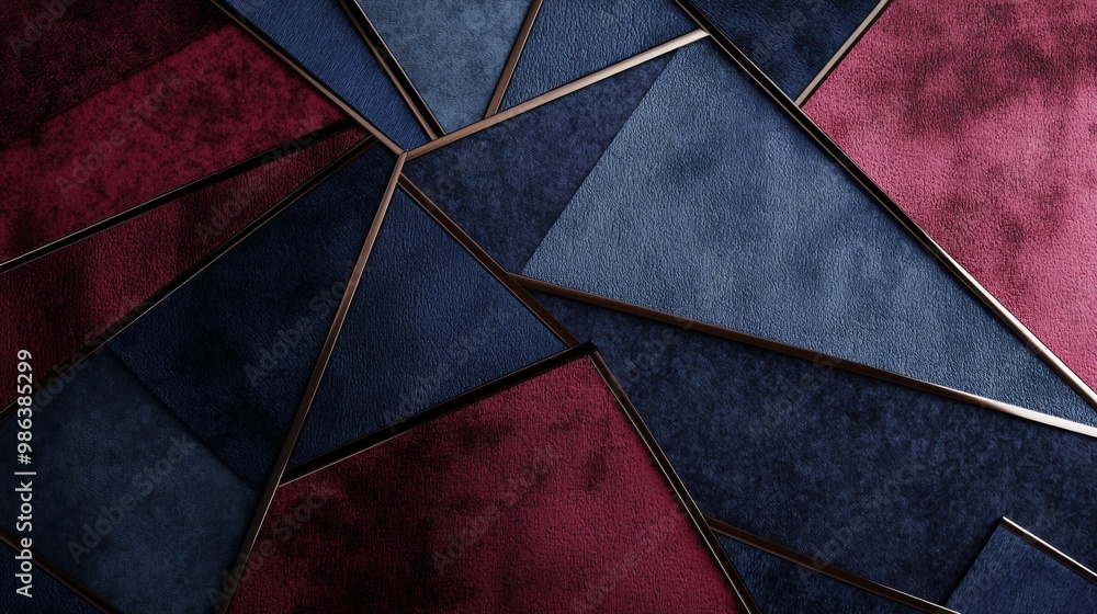 Poster geometric background featuring intersecting diagonal lines on a luxurious velvet surface, creating a