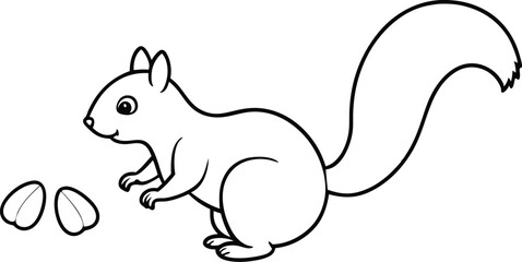 Squirrel and Acorns Vector Design Nature's Bounty
