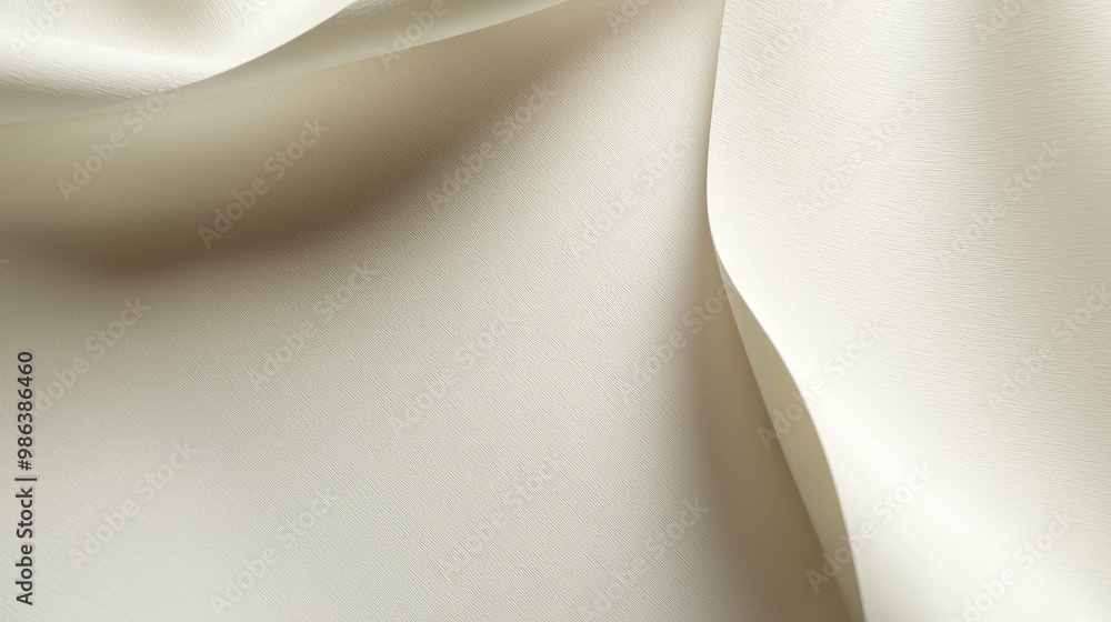 Poster abstract background with white leather texture, featuring wavy lines and a smooth light gradient, cr