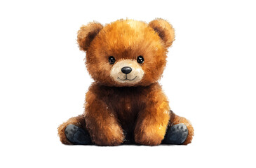 a brown teddy bear sitting. 