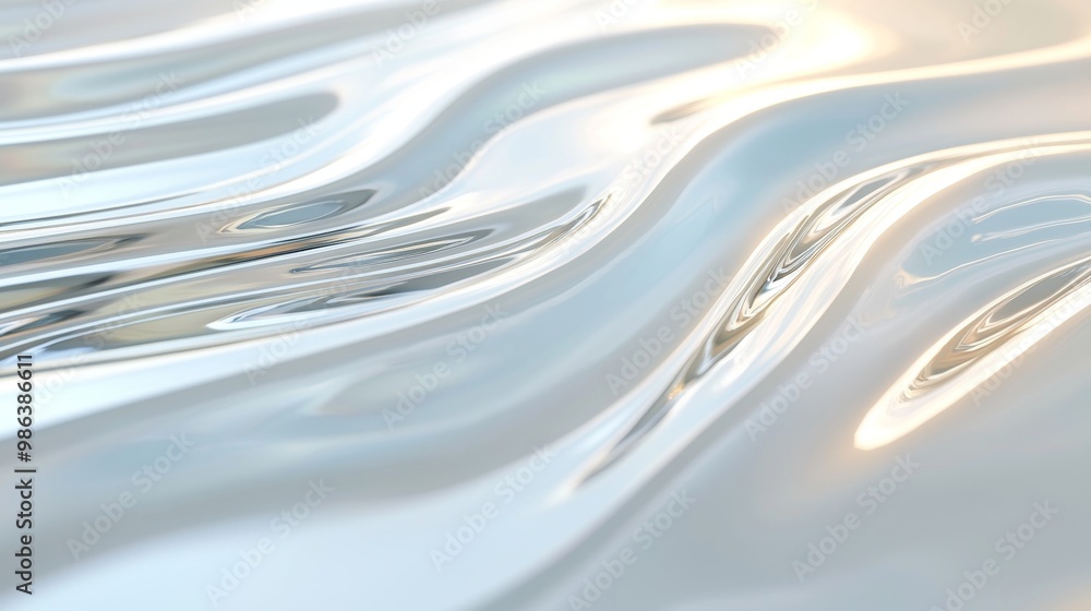Poster abstract background with a smooth liquid surface reflecting light, creating a sense of elegance and 