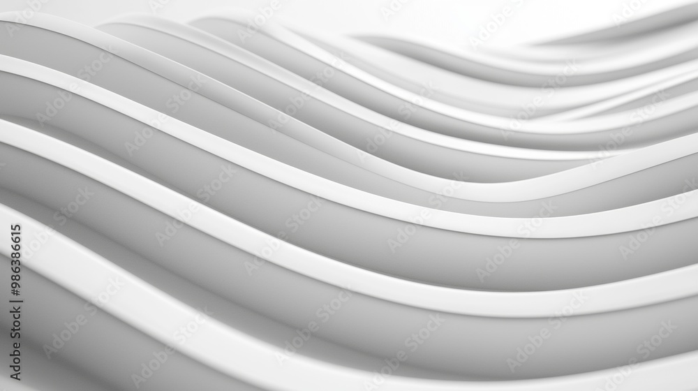 Poster modern minimal white gray striped background with repeating lines forming elegant smooth curves, a p
