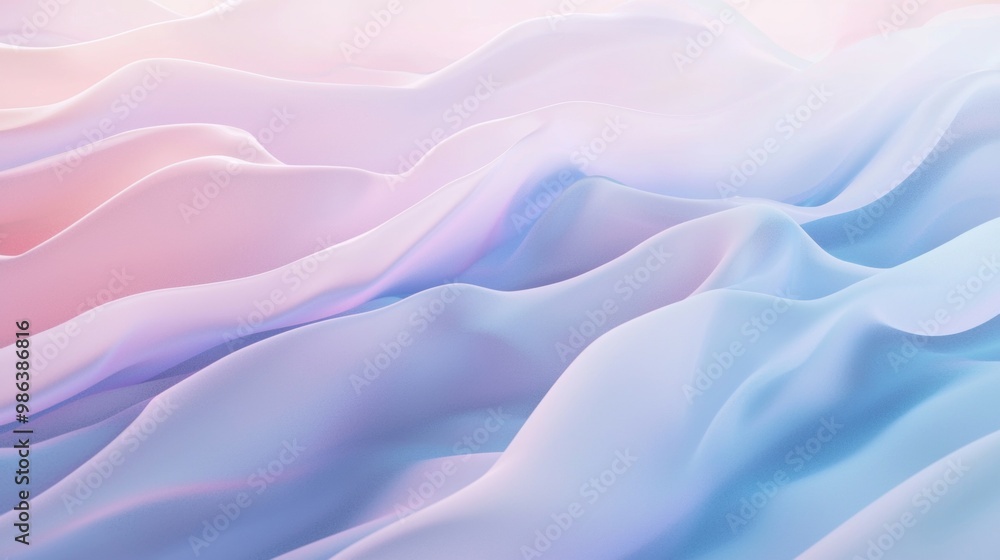 Poster abstract pastel-colored silk fabric is flowing and creating a wavy pattern, perfect for backgrounds 