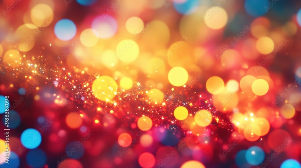 Poster the background was a defocused, colourful blend of glowing light and blurred bokeh, creating an abst