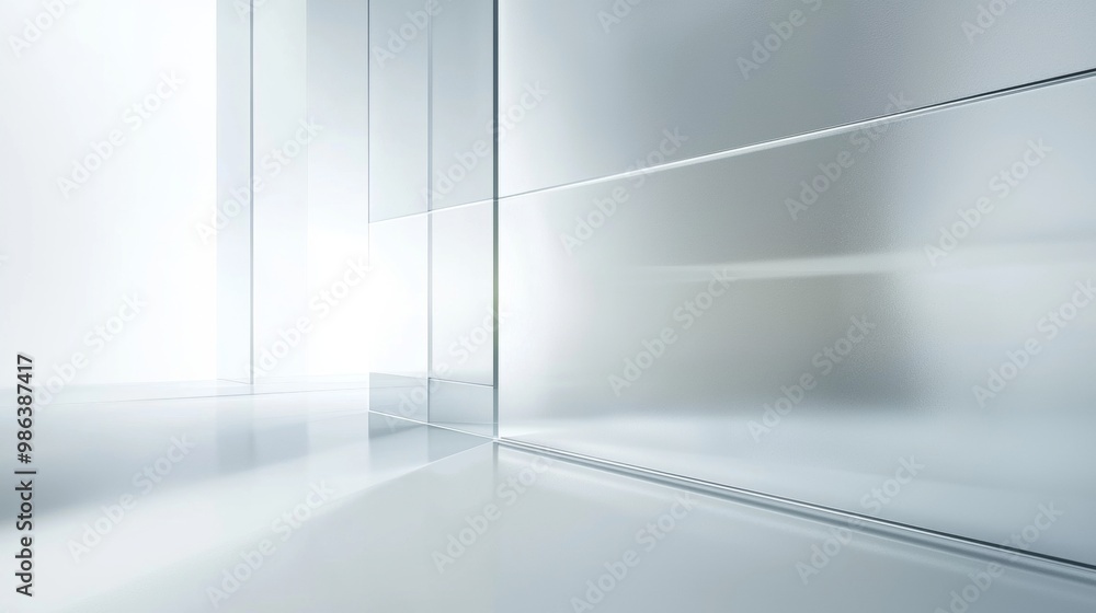 Aufkleber sunlight streams through glass walls of a modern office, creating a bright and airy space with clean