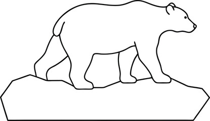 Bold Polar Bear Trekking Through Icy Wonderland Vector Illustration
