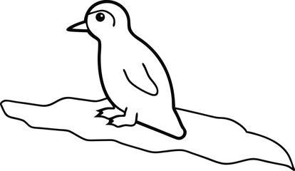 Chill Vibes Penguin Sliding on Icy Surface Vector Art
