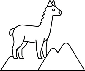 Alpine Llama Bliss Vector Illustration in Mountain Landscape
