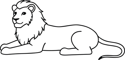 Calm Lion Embracing the Beauty of the Savannah
