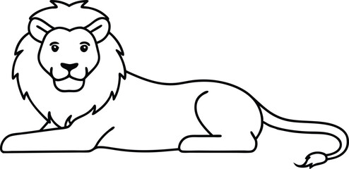 Majestic Lion Relaxing in the Golden Savannah
