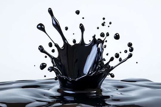 An abstract splash of ink, in bold black against a white background, offering a modern and edgy look