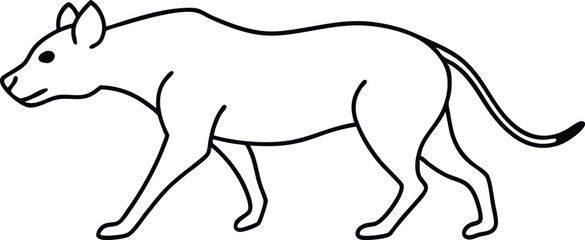 Graceful Hyena in Motion Across the Plain Vector Illustration
